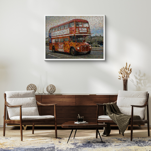 Fotomosaico personalizzato Bus Londinese