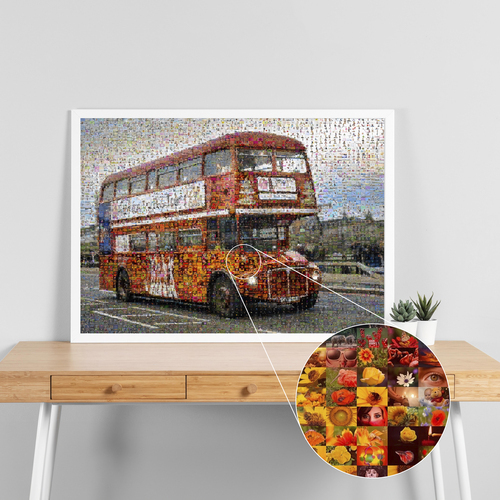 Fotomosaico personalizzato Bus Londinese