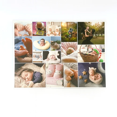 Collage fotografica su pannello di schiuma rigida: vista frontale