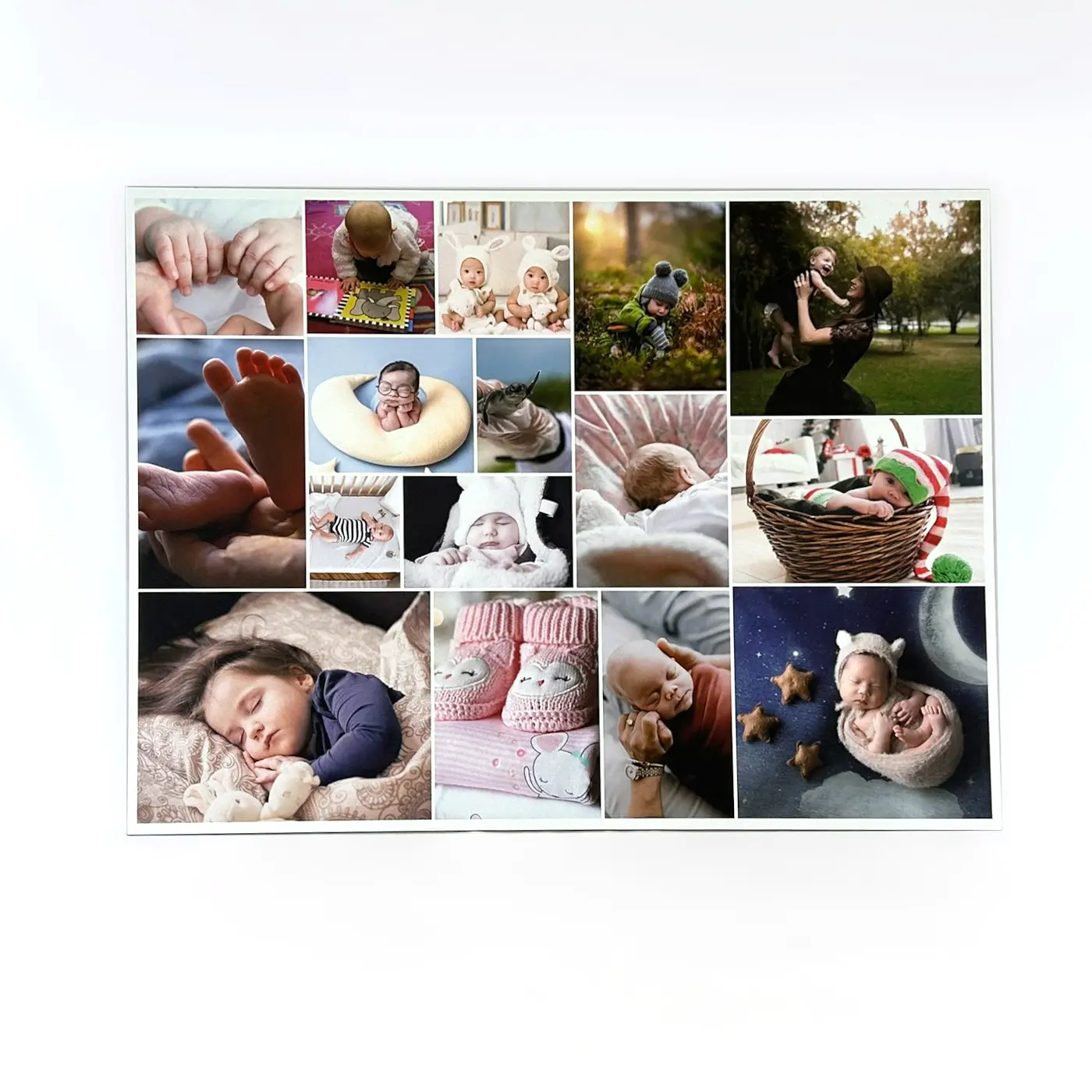Collage fotografica su pannello rigido in schiuma: vista frontale